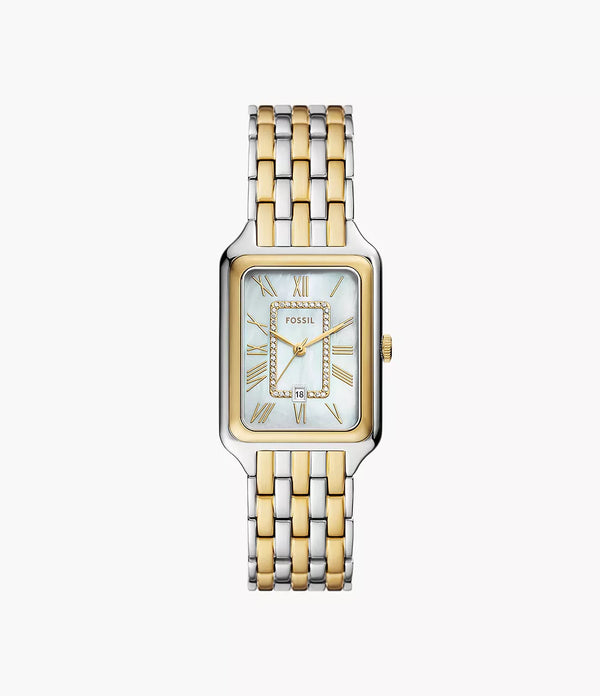 Fossil Raquel Three-Hand Date Two-Tone Stainless Steel Watch