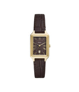 Fossil Womens Raquel Three-Hand Date Brown Croco LiteHide Leather Watch
