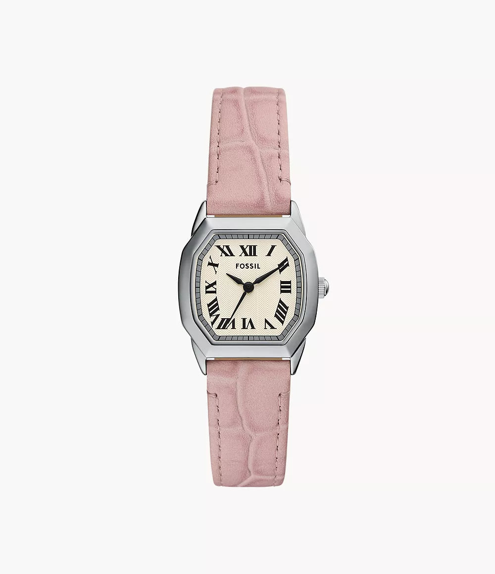 Fossil Womens Harlow Three-Hand Light Pink Leather Watch