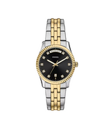 Fossil Womens Scarlette Three-Hand Day-Date Two-Tone Stainless Steel Watch