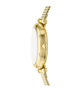 Fossil Womens Carlie Mini Three-Hand Gold-Tone Stainless Steel Watch
