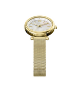 Fossil Womens Carlie Mini Three-Hand Gold-Tone Stainless Steel Watch