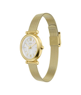 Fossil Womens Carlie Mini Three-Hand Gold-Tone Stainless Steel Watch
