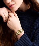 Fossil Womens Everett Three-Hand Gold-Tone Stainless Steel Watch