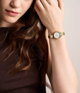 Fossil Womens Heidi Three-Hand Gold-Tone Stainless Steel Watch