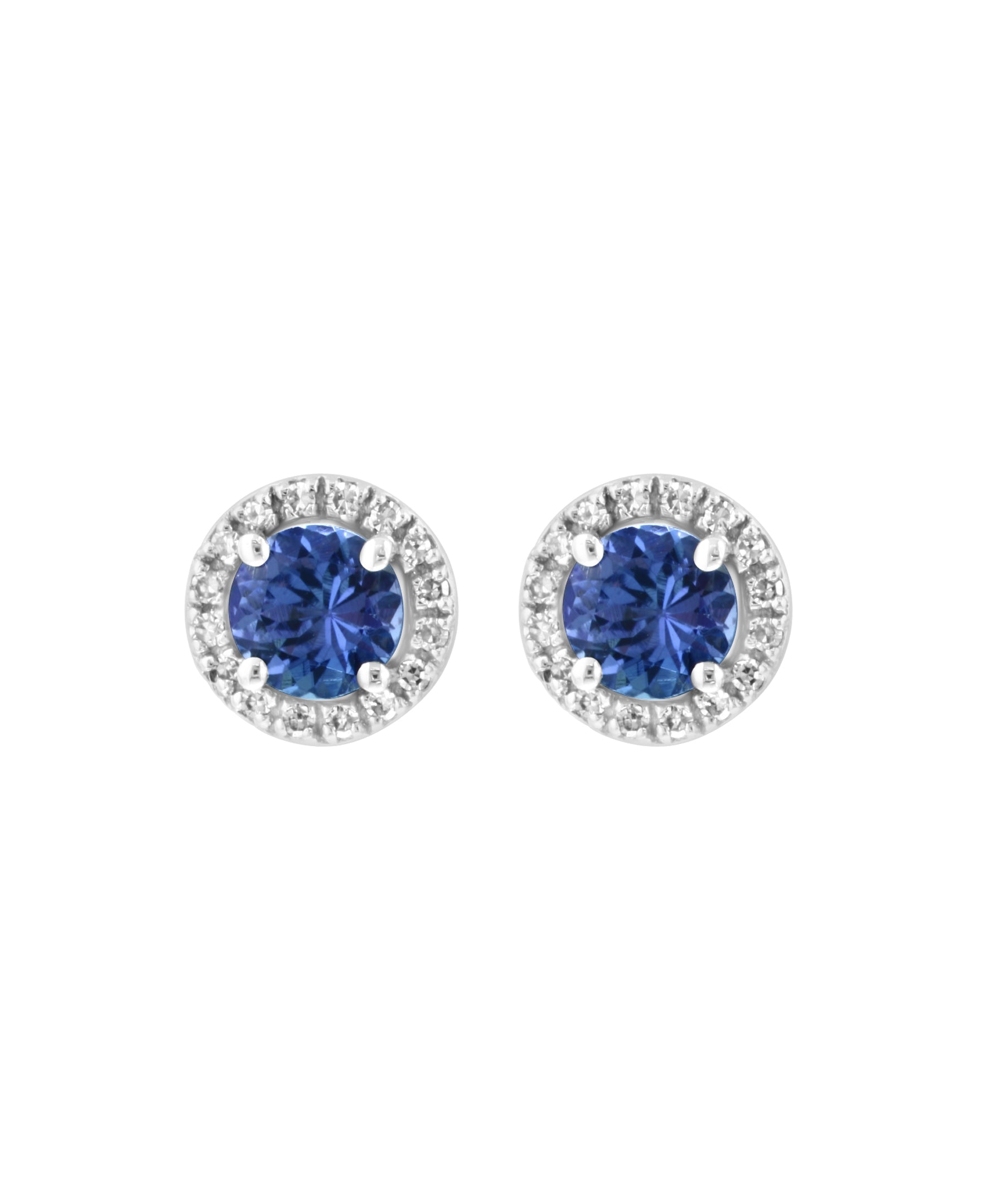 Effy 14K White Gold Tanzanite & Diamond Stud Earrings