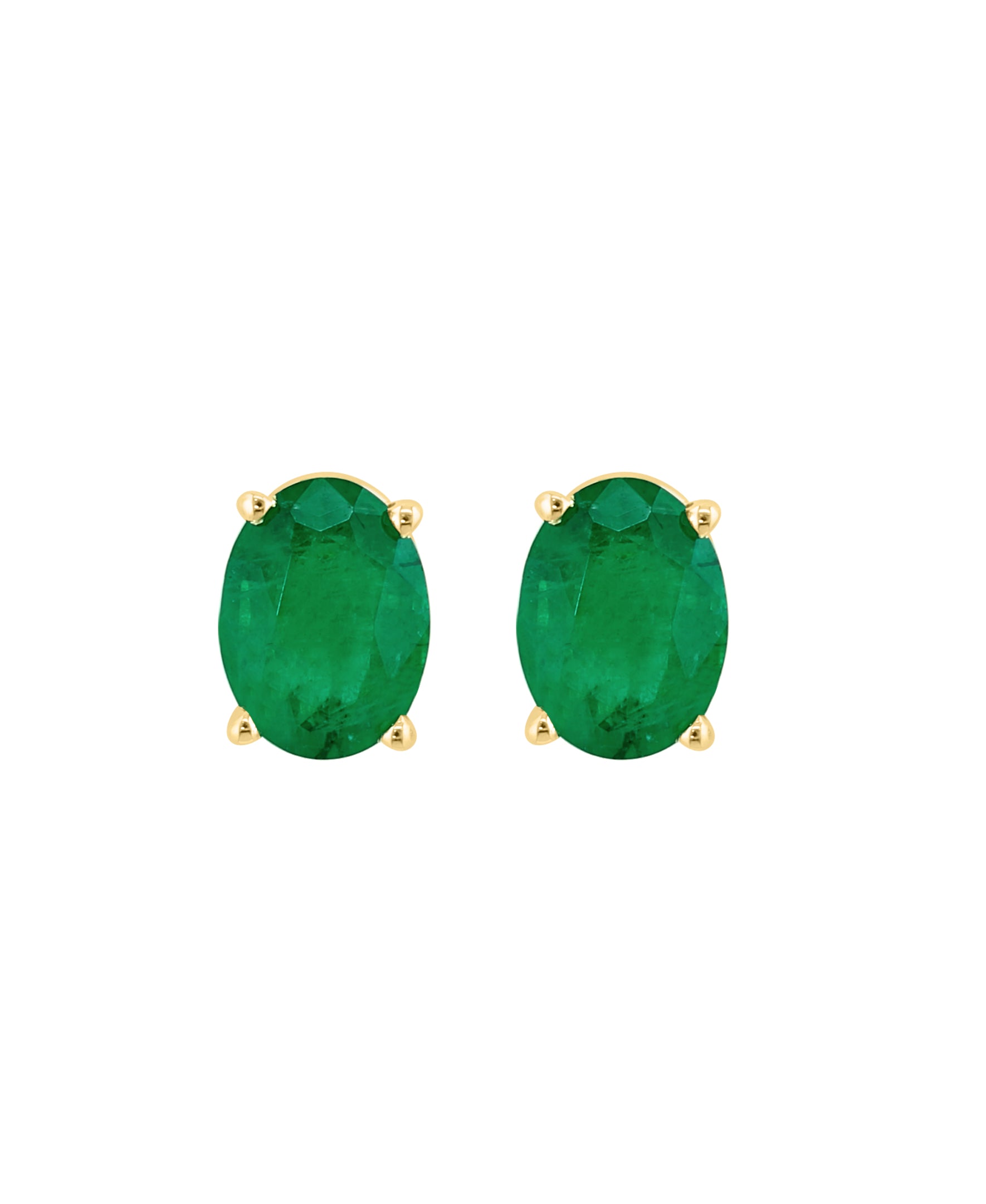 Effy 14K Yellow Gold Emerald Stud Earrings