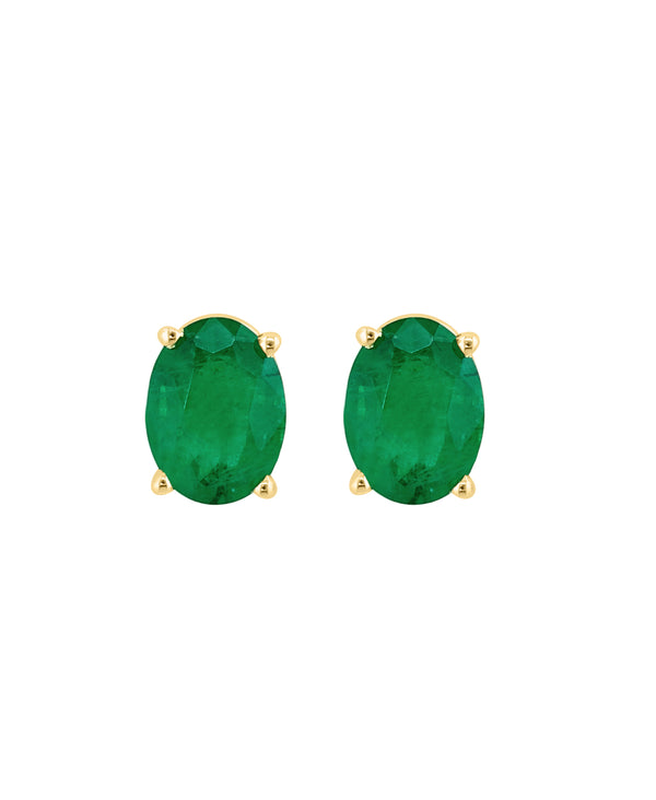 Effy 14K Yellow Gold Emerald Stud Earrings