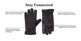 Isotoner Mens Dual Lined Quilted Microsuede Touchscreen Gloves