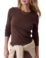Marine Layer Womens Mini Rib Crew Long Sleeve T-Shirt