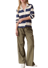 Marine Layer Womens Dream Jersey Rugby Long Sleeve Polo Shirt