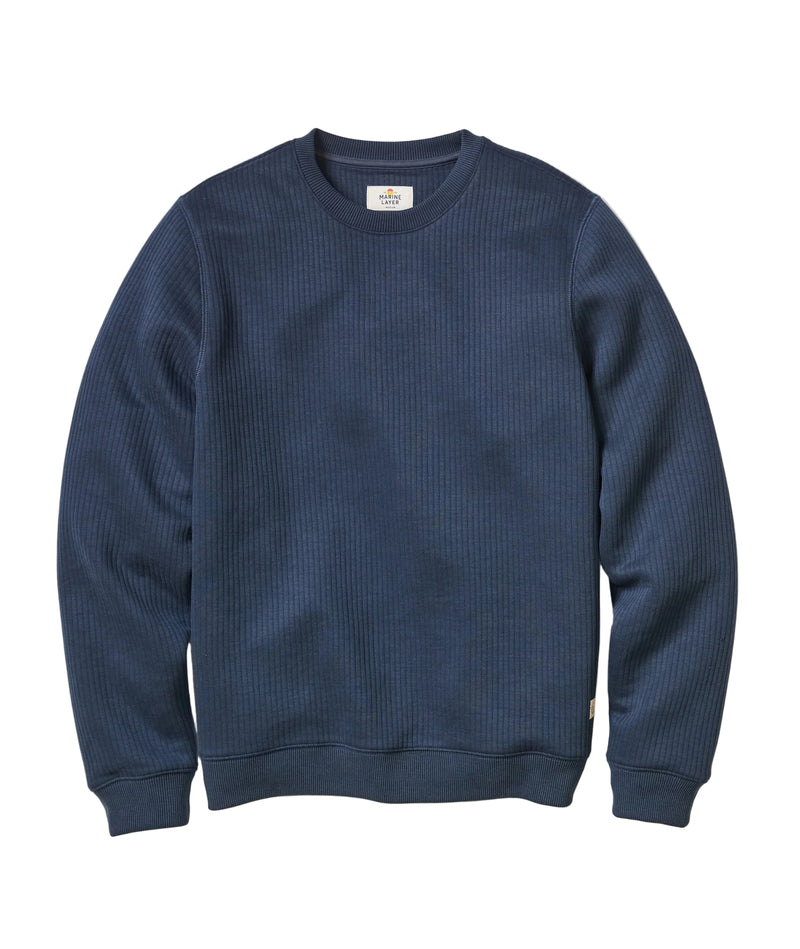 Marine Layer Mens Corbet Quilted Crewneck Shirt