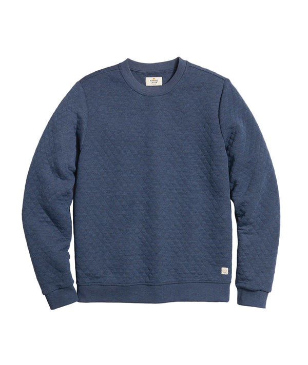 Marine Layer Mens Corbet Quilted Long Sleeve Crewneck Shirt