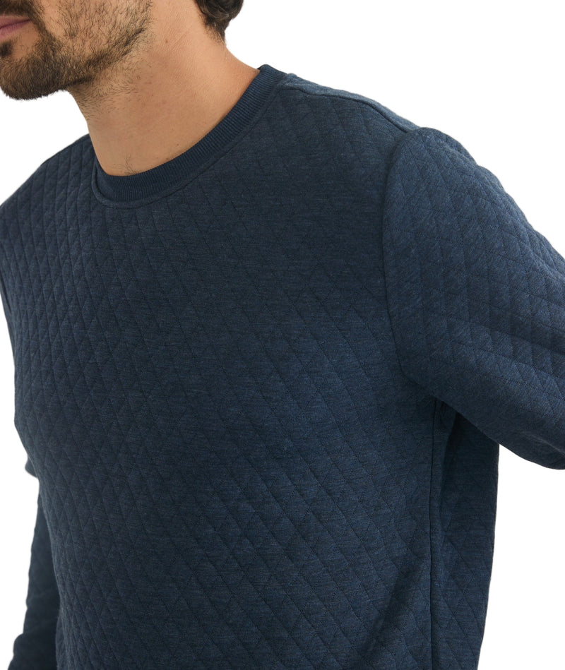 Marine Layer Mens Corbet Quilted Long Sleeve Crewneck Shirt