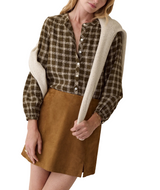 Marine Layer Womens Millie Wool Blouse Top