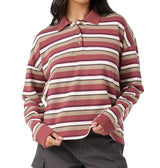 O'Neill Womens O'Riginals Kyra Long Sleeve Crop Polo Top