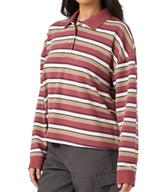 O'Neill Womens O'Riginals Kyra Long Sleeve Crop Polo Top