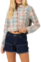 O'Neill Womens O'Riginals Pippa Cord Crop Long Sleeve Shirt
