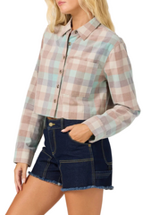 O'Neill Womens O'Riginals Pippa Cord Crop Long Sleeve Shirt