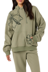 O'Neill Womens Hibiscus Oversized Hoodie Sweatshirt