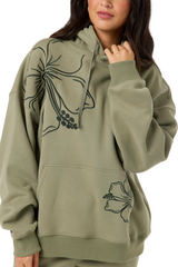 O'Neill Womens Hibiscus Oversized Hoodie Sweatshirt