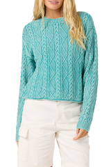 O'Neill Womens O'Riginals Misha Cable Knit Long Sleeve Sweater