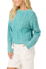O'Neill Womens O'Riginals Misha Cable Knit Long Sleeve Sweater