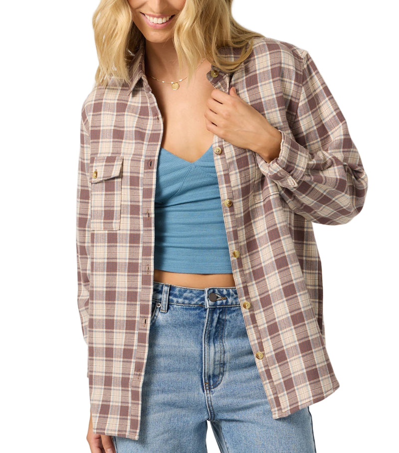 O'Neill Womens Brooks Flannel Long Sleeve Top