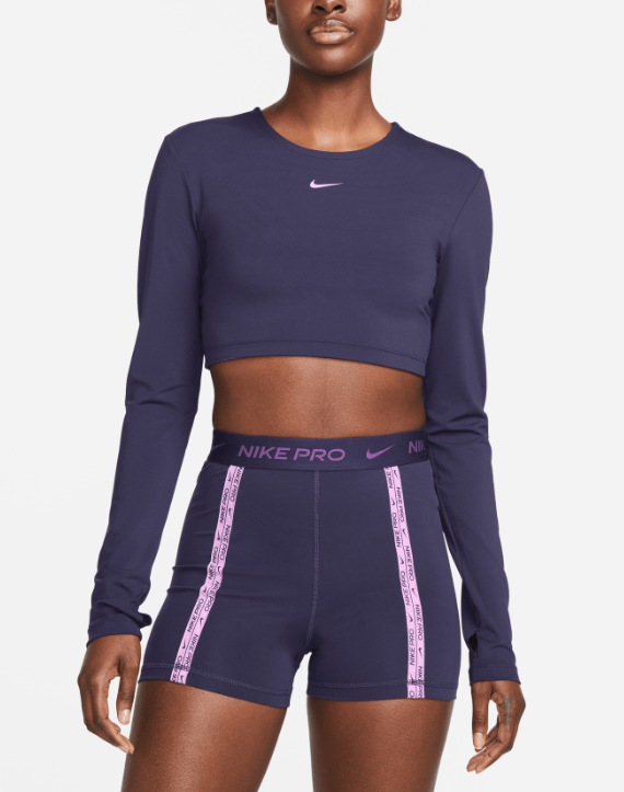 Nike Womens Pro Dri-FIT Cropped Long Sleeve Top