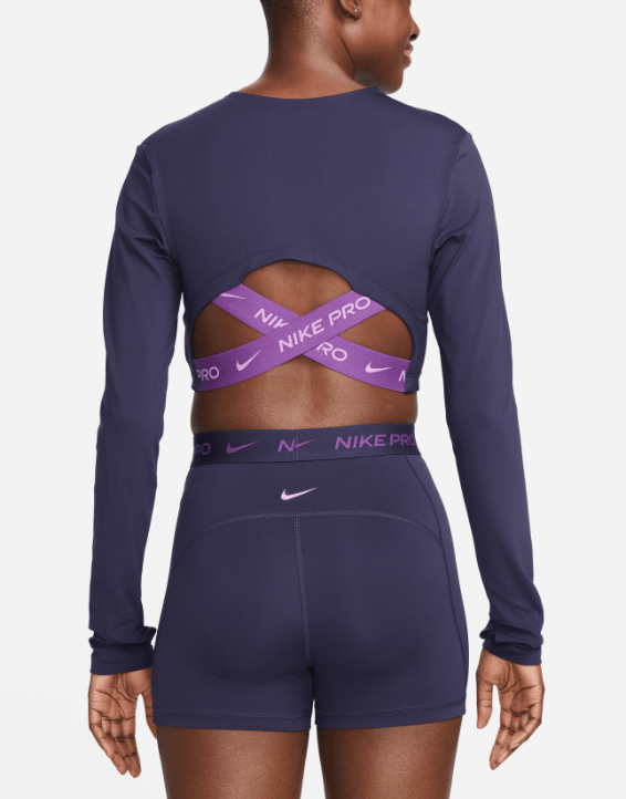 Nike Womens Pro Dri-FIT Cropped Long Sleeve Top