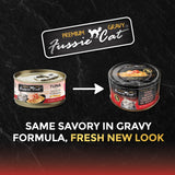 Fussie Cat Premium Black Label Tuna with Salmon Formula in Gravy Recipe Wet Cat Food - 2.82 oz.