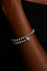 Nadri Poppy 6mm Gray Double Wrap Bracelet