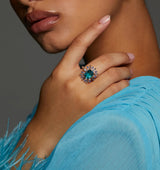 Nadri Stellar Multi Stone Halo Ring - Size 7