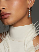 Nadri Stellar Multi Stone Linear Leverback Earrings