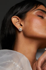 Nadri Venus Pearl Stud Earrings