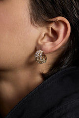 Nadri Twinnie Small Multi Gold Hoop Earrings