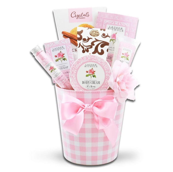 Alder Creek Gift Baskets Rose Spa & French Truffles Gift Basket