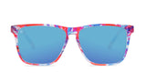 Knockaround Live Free or Tie-Dye Fast Lanes Red, White, Blue Tie Dye Frame - Aqua Lens - Polarized Sunglasses
