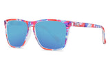 Knockaround Live Free or Tie-Dye Fast Lanes Red, White, Blue Tie Dye Frame - Aqua Lens - Polarized Sunglasses