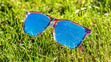 Knockaround Live Free or Tie-Dye Fast Lanes Red, White, Blue Tie Dye Frame - Aqua Lens - Polarized Sunglasses