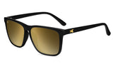 Knockaround Black Gold Fast Lanes Black Frame - Gold Mirrored Lens - Polarized Sunglasses