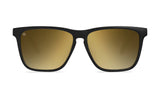 Knockaround Black Gold Fast Lanes Black Frame - Gold Mirrored Lens - Polarized Sunglasses