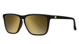 Knockaround Black Gold Fast Lanes Black Frame - Gold Mirrored Lens - Polarized Sunglasses