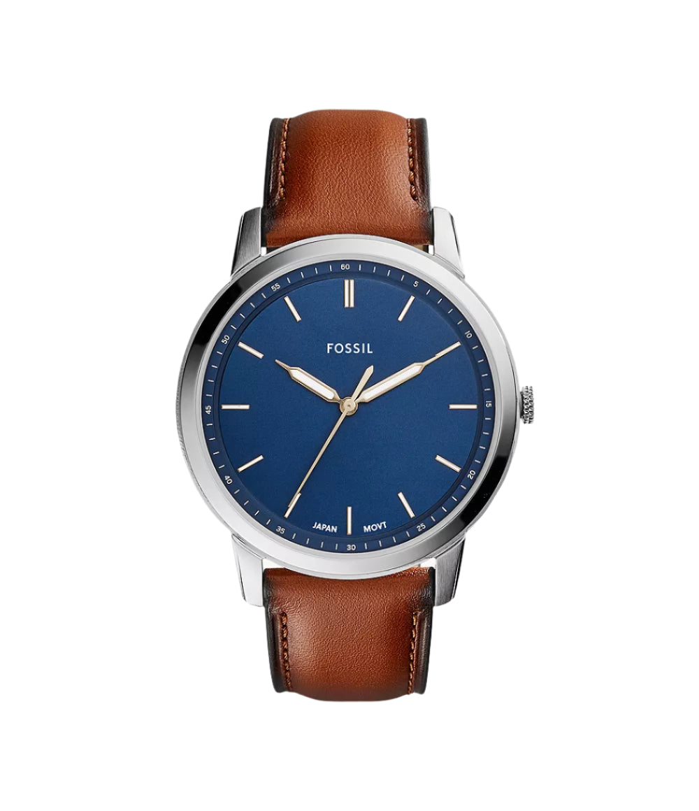 Fossil Mens The Minimalist Slim Three-Hand Light Brown Leather Watch