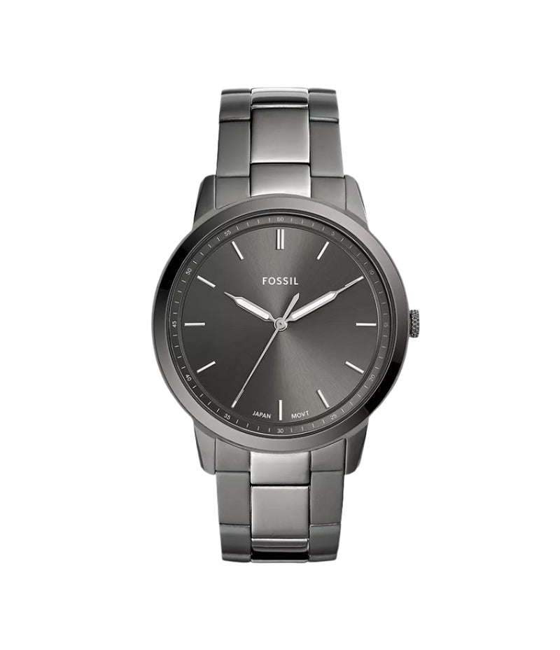 Fossil Mens The Minimalist Three-Hand Smoke Stainless Steel Watch