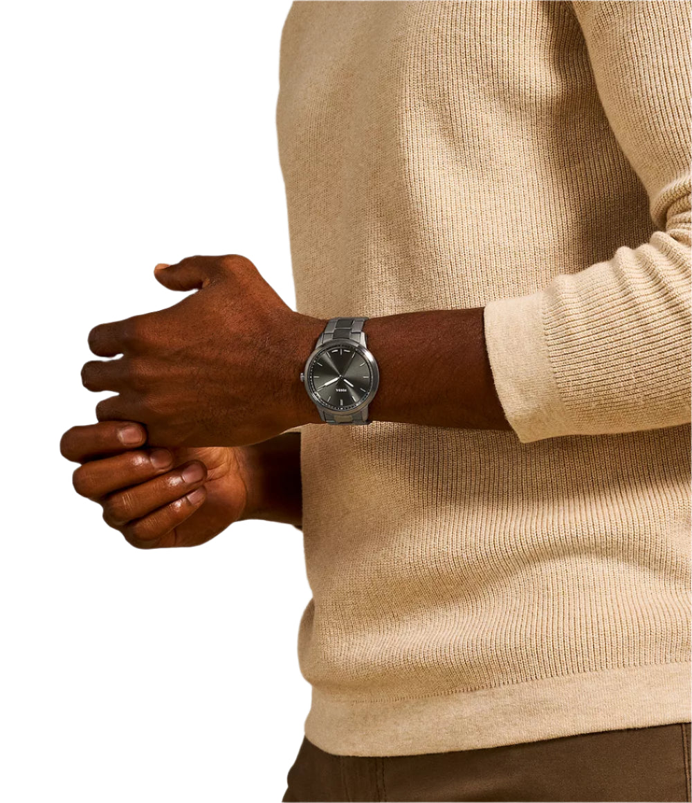 Fossil Mens The Minimalist Three-Hand Smoke Stainless Steel Watch