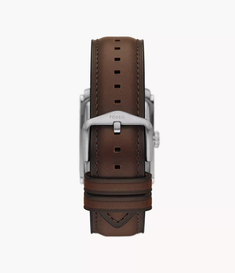 Fossil Carraway Three-Hand Brown Leather Watch