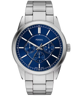 Fossil Mens Pearson Silver-Tone Stainless Steel Watch