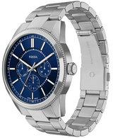 Fossil Mens Pearson Silver-Tone Stainless Steel Watch