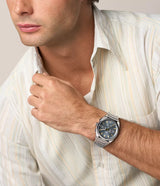 Fossil Mens Everett Chronograph Stainless Steel Watch